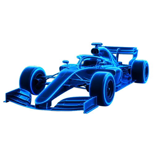 Glowing open-wheel race car