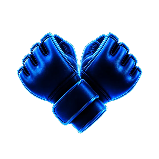 Glowing mixed martial arts gloves